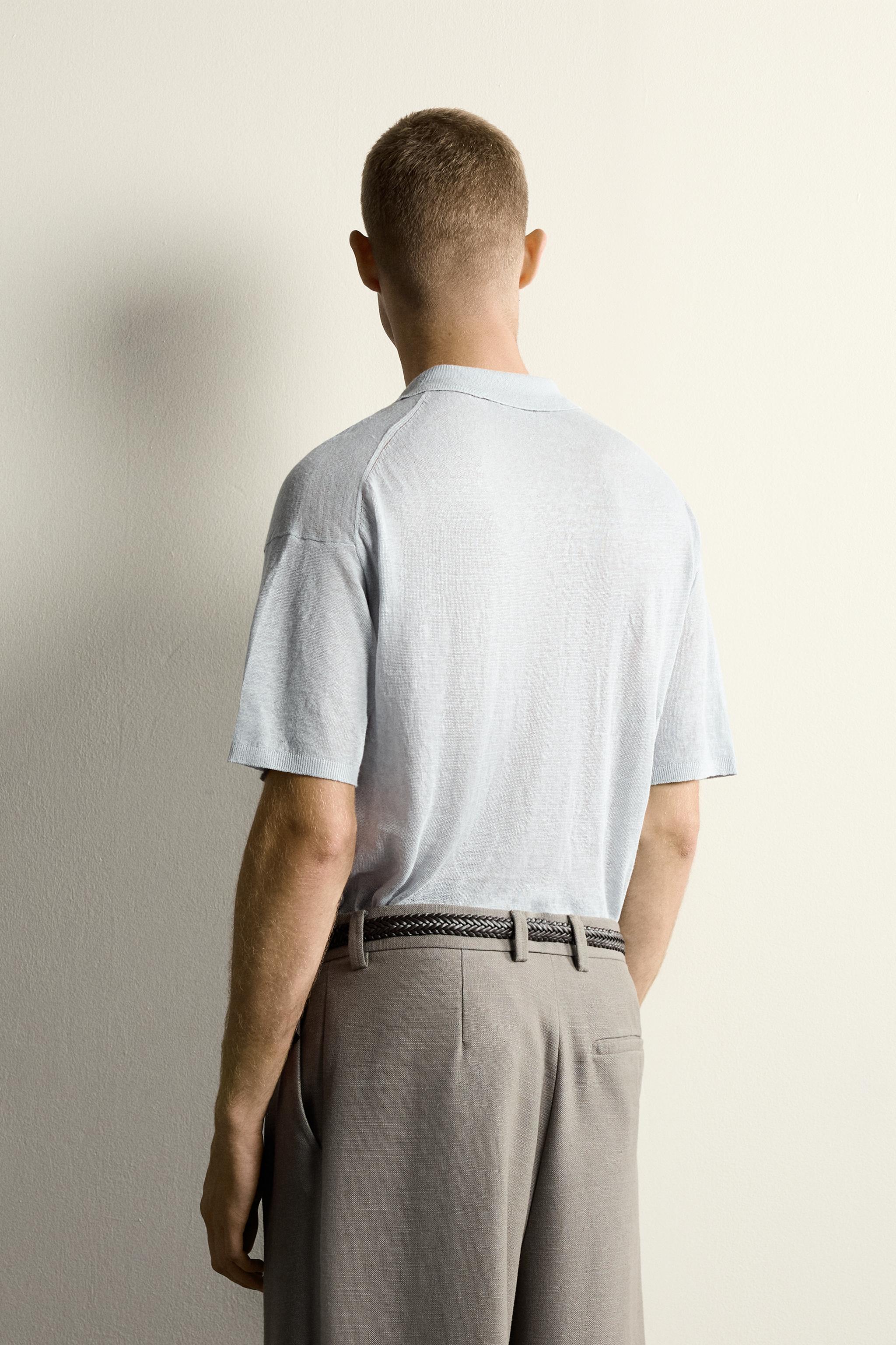 100% LINEN RELAXED FIT POLO SHIRT